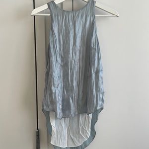 Reg and bone metallic blue top